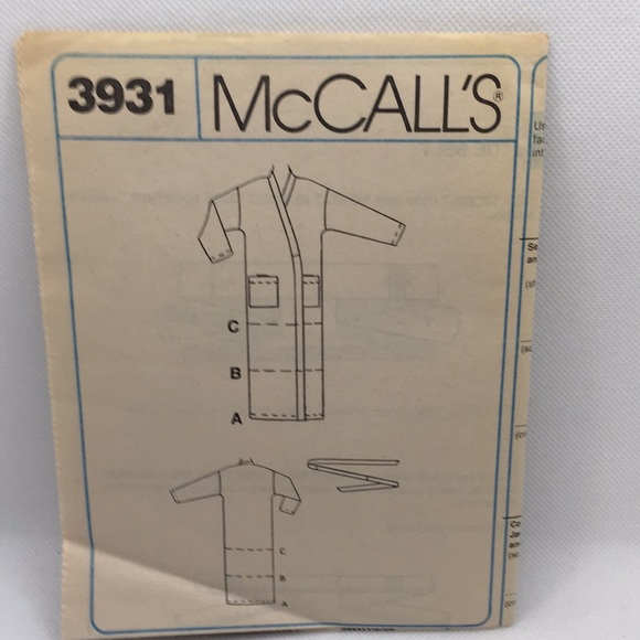 McCall’s 3931 Vintage Sewing Pattern Unisex Robe Size Medium 1988 Vintage UNCUT - Picture 8 of 10